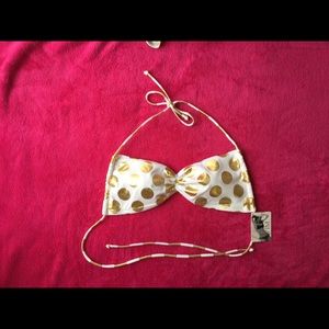 Victoria’s Secret gold polka dot swim top